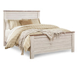 Willowton Whitewash Queen Panel Bed - Ornate Home