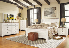 Willowton Whitewash Queen Panel Bed - Ornate Home
