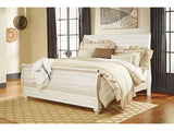 Willowton Whitewash Queen Sleigh Bed - Ornate Home