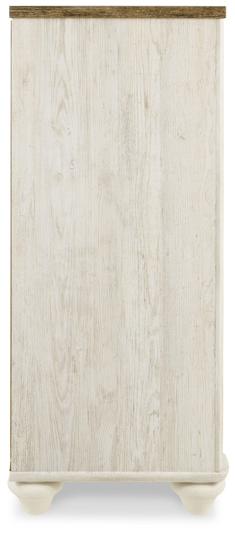 Willowton Whitewash Queen Sleigh Bedroom Set with Dresser - Ornate Home