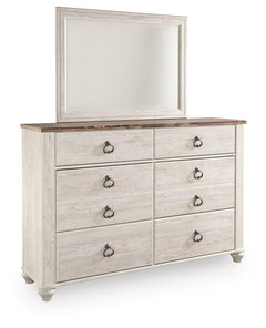 Willowton Whitewash Twin Panel Bed, Dresser and Mirror - Ornate Home