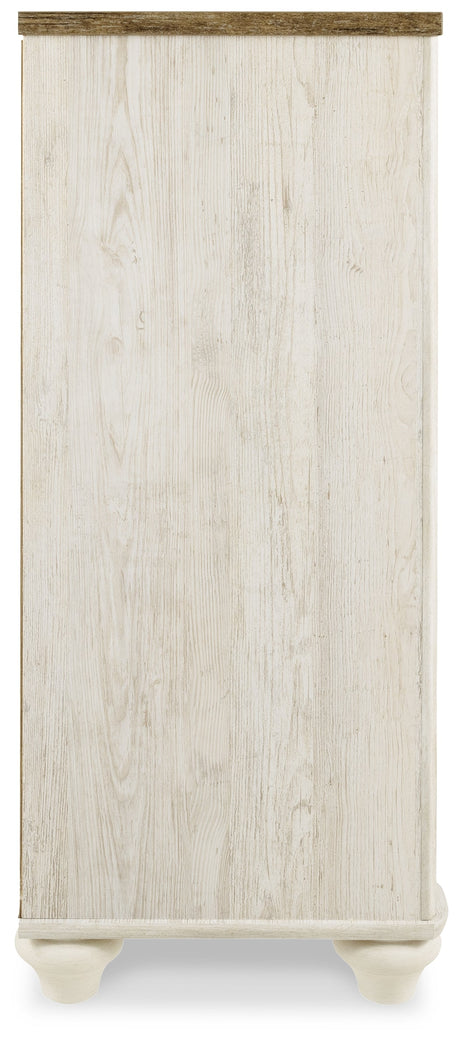 Willowton Whitewash Twin Panel Bedroom Set with Dresser - Ornate Home