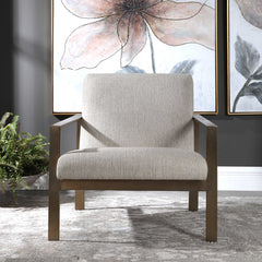 Wills Brass/Gray Contemporary Accent Chair - Ornate Home