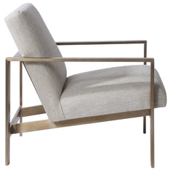 Wills Brass/Gray Contemporary Accent Chair - Ornate Home
