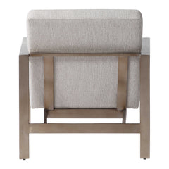 Wills Brass/Gray Contemporary Accent Chair - Ornate Home