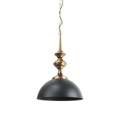 Willson Black/Antiqued Brass Iron Dome Pendant Light - Ornate Home