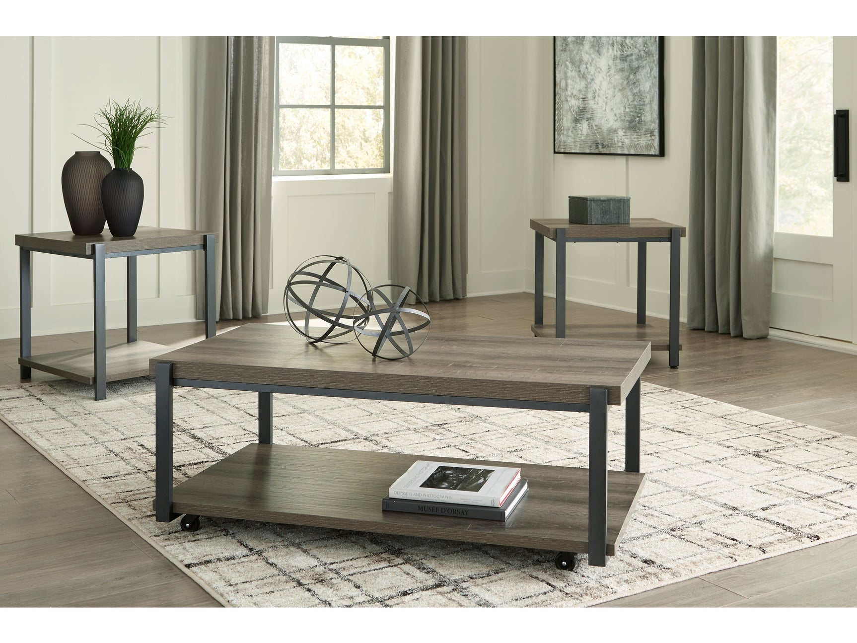 Wilmaden Gray/Black Table (Set of 3) (Online Special Price) - Ornate Home