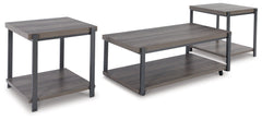 Wilmaden Gray/Black Table (Set of 3) - Ornate Home