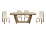 Wilshire Natural/Beige 5-Piece Dining Table Set - Ornate Home