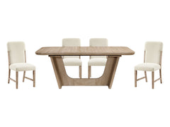 Wilshire Natural/Beige 5-Piece Dining Table Set - Ornate Home