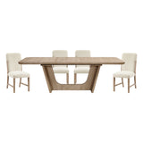 Wilshire Natural/Beige 5-Piece Dining Table Set - Ornate Home