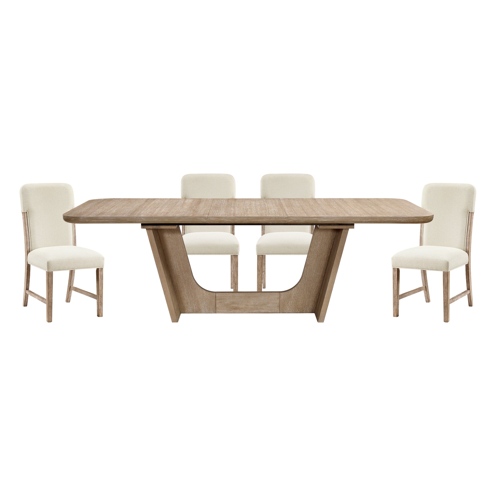 Wilshire Natural/Beige 5-Piece Dining Table Set - Ornate Home