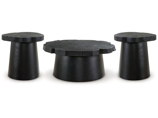Wimbell Black Coffee Table and 2 End Tables - Ornate Home