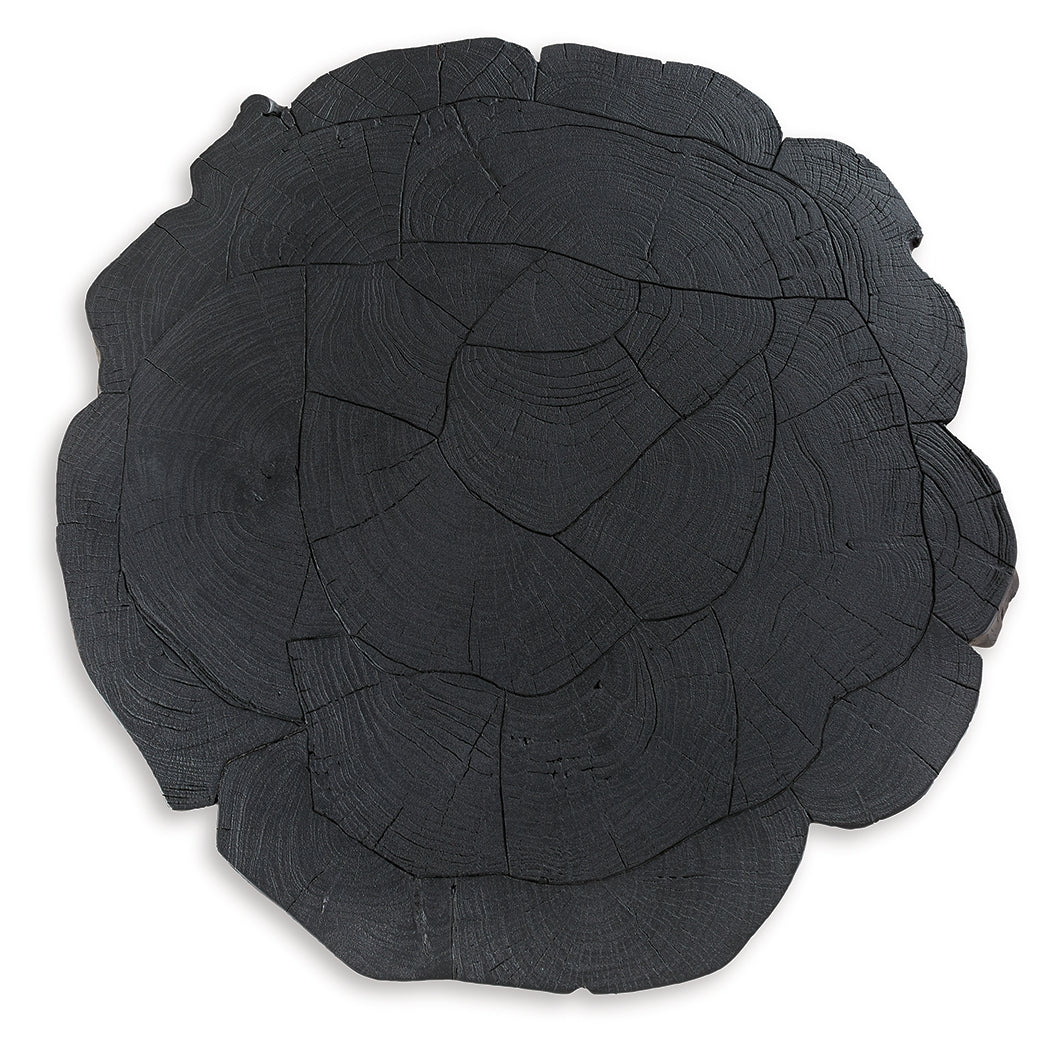 Wimbell Black Solid Wood Live Edge Coffee Table - Ornate Home