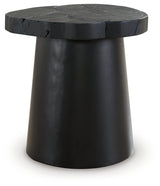Wimbell Black Solid Wood Live Edge End Table - Ornate Home