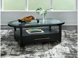 Winbardi Black Oval Coffee Table - Ornate Home