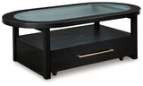 Winbardi Black Oval Coffee Table - Ornate Home