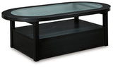 Winbardi Black Oval Coffee Table - Ornate Home