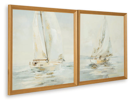 Winbrook Gray/Tan/Gold Finish Wall Art Set (Set of 2) - Ornate Home