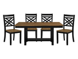 Winchester Brown/Black 5-Piece Dining Table Set - Ornate Home