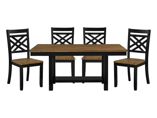 Winchester Brown/Black 5-Piece Dining Table Set - Ornate Home