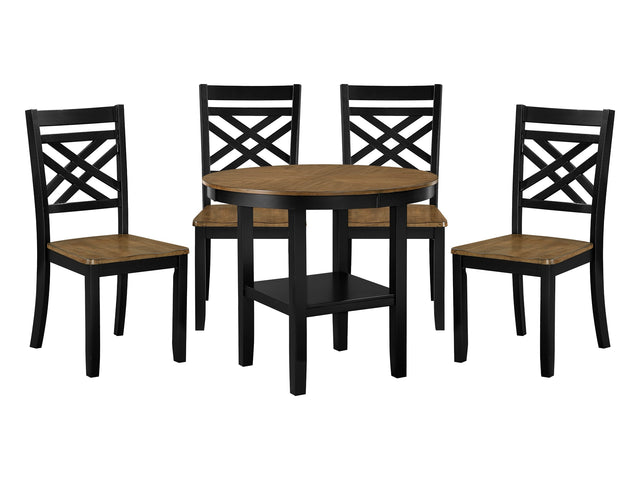 Winchester Brown/Black 5-Piece Pack Counter Height Set - Ornate Home