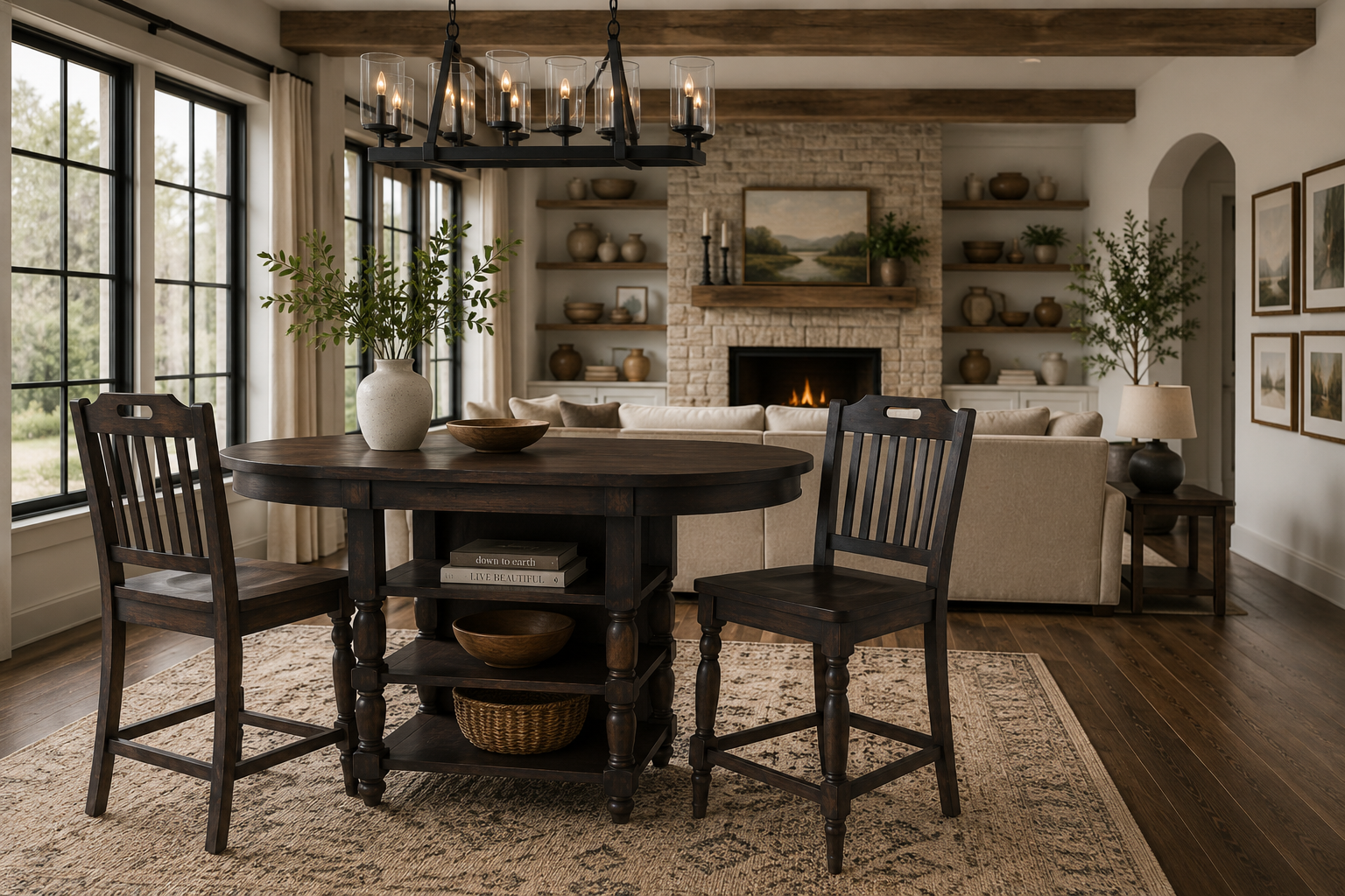 Winchester Portwood 66 High/Low Dining Table w/ 4 Stool - Ornate Home