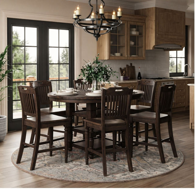 Winchester Portwood 66 High/Low Dining Table w/ 6 Stool - Ornate Home
