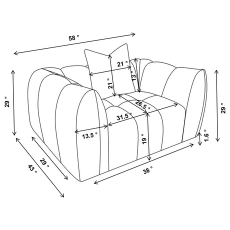 Winchester Sand Pebble Boucle Chair and a Half - Ornate Home