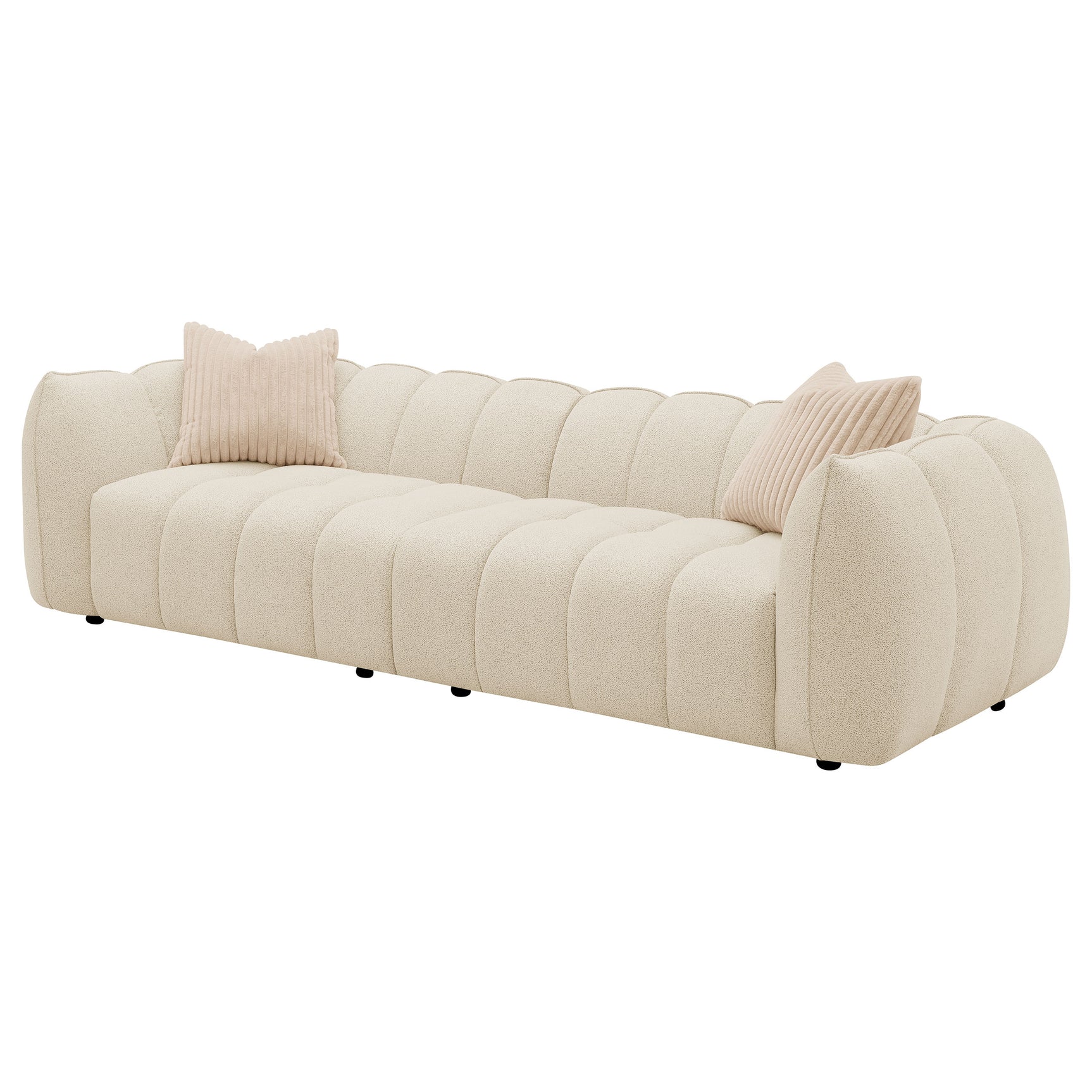 Winchester Sand Pebble Boucle Extra Long Sectional Sofa - Ornate Home