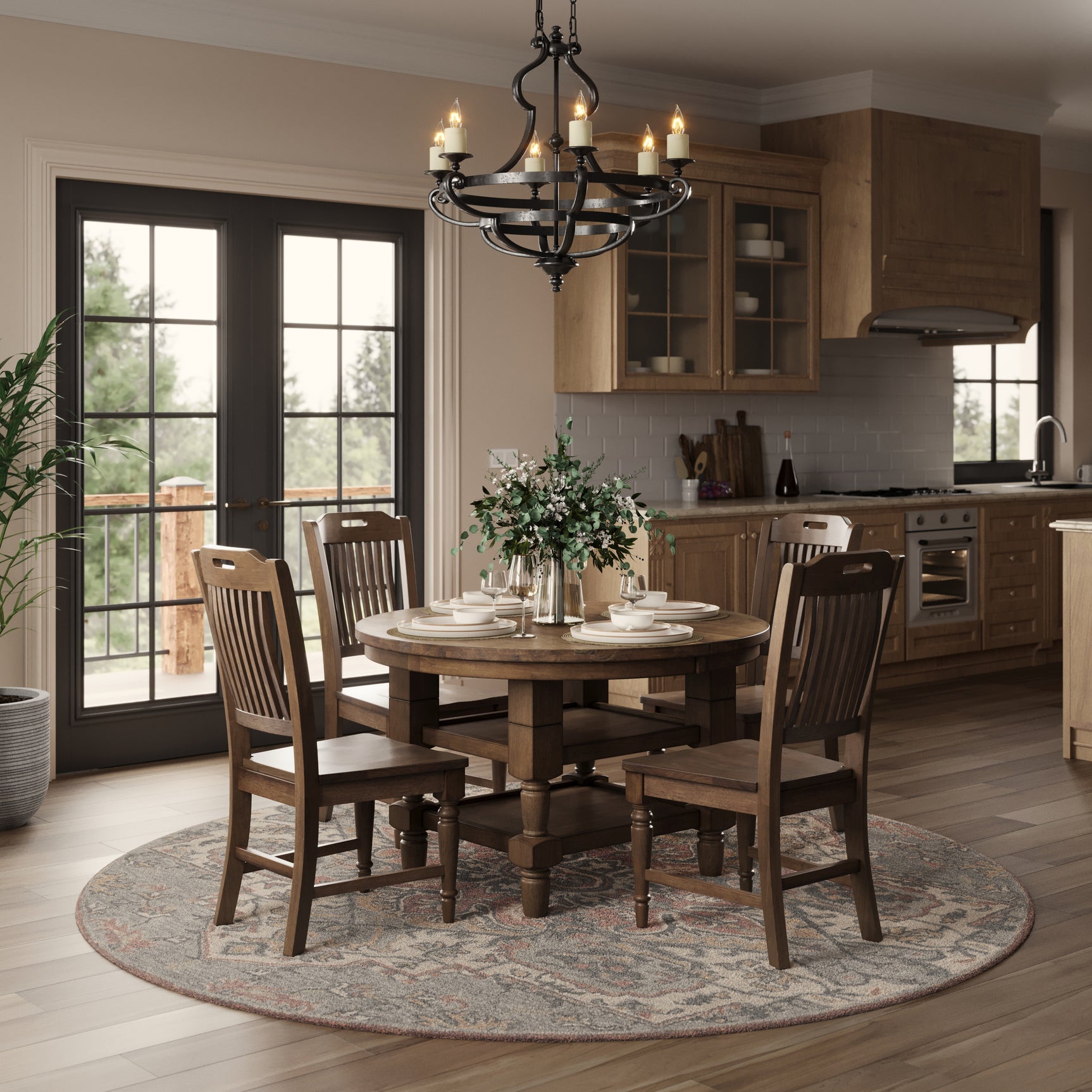 Winchester Winchester Harvest Oval Dining Dining Table w/ 4 Chairs - Ornate Home