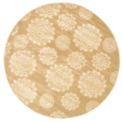 Windel Beige/Ivory Round Area Rug - Ornate Home