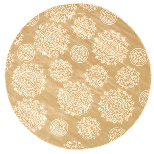 Windel Beige/Ivory Round Area Rug - Ornate Home