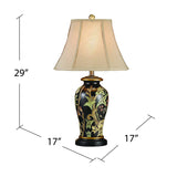 Windham Black Hand Painted Ceramic Table Lamp (Set of 2) - Ornate Home