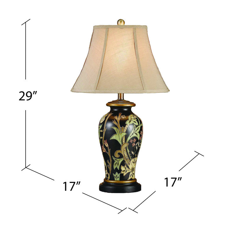 Windham Black Hand Painted Ceramic Table Lamp (Set of 2) - Ornate Home