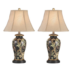 Windham Black Hand Painted Ceramic Table Lamp (Set of 2) - Ornate Home