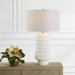 Window Pane White Table Lamp - Ornate Home