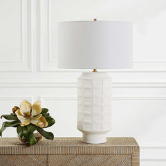 Window Pane White Table Lamp - Ornate Home