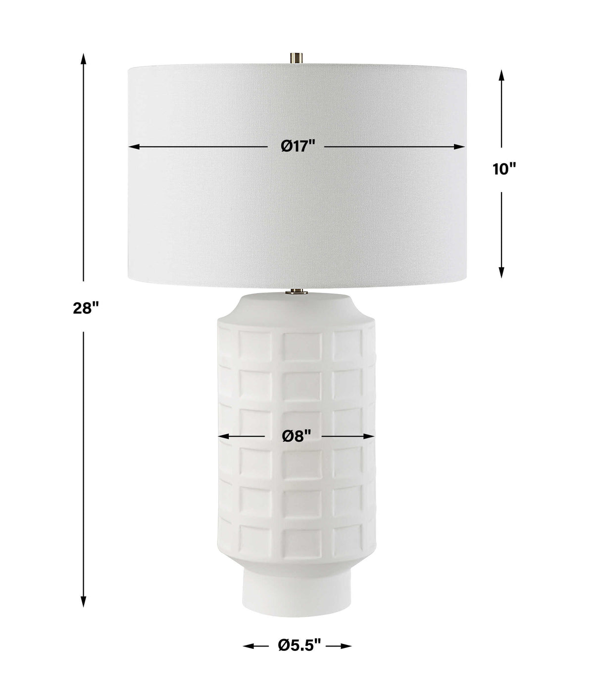 Window Pane White Table Lamp - Ornate Home
