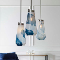 Windswept Blue/White 1 Light Mini Pendant - Ornate Home