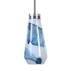 Windswept Blue/White 1 Light Mini Pendant - Ornate Home