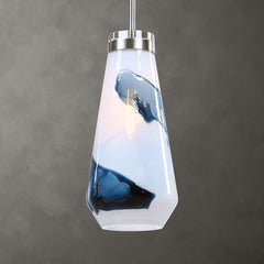 Windswept Blue/White 1 Light Mini Pendant - Ornate Home