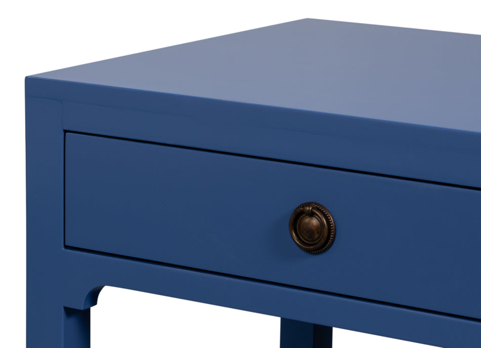 Windy Blue Single Drawer Side Table - Ornate Home