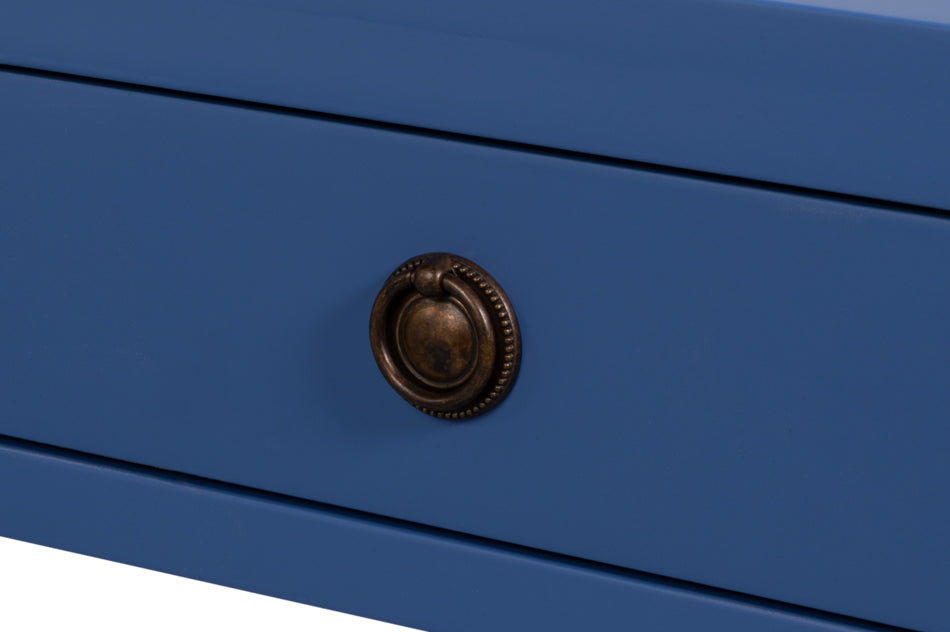 Windy Blue Single Drawer Side Table - Ornate Home