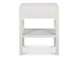 Windy White Single Drawer Side Table - Ornate Home