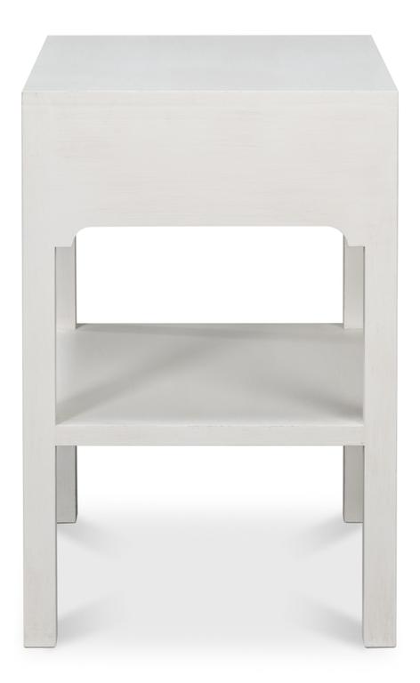Windy White Single Drawer Side Table - Ornate Home
