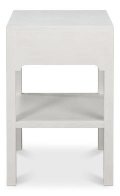 Windy White Single Drawer Side Table - Ornate Home