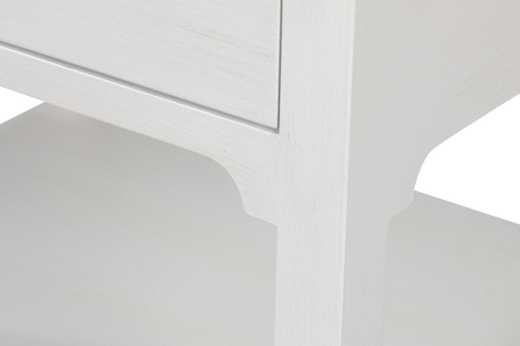 Windy White Single Drawer Side Table - Ornate Home
