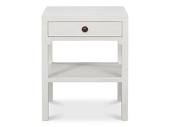 Windy White Single Drawer Side Table - Ornate Home