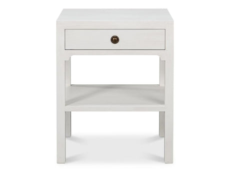 Windy White Single Drawer Side Table - Ornate Home